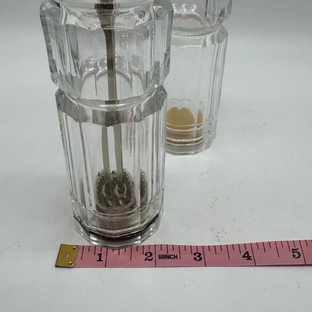 Vintage Olde Thompson Clear Acrylic Salt Shaker Pepper Mill Grinder Set 5.5